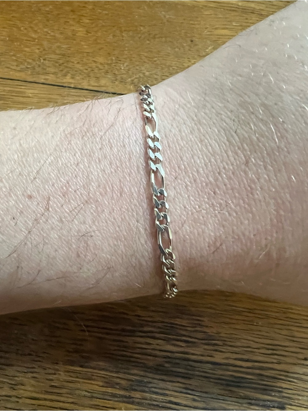 925 Italy Sterling Silver Figaro Chain Bracelet